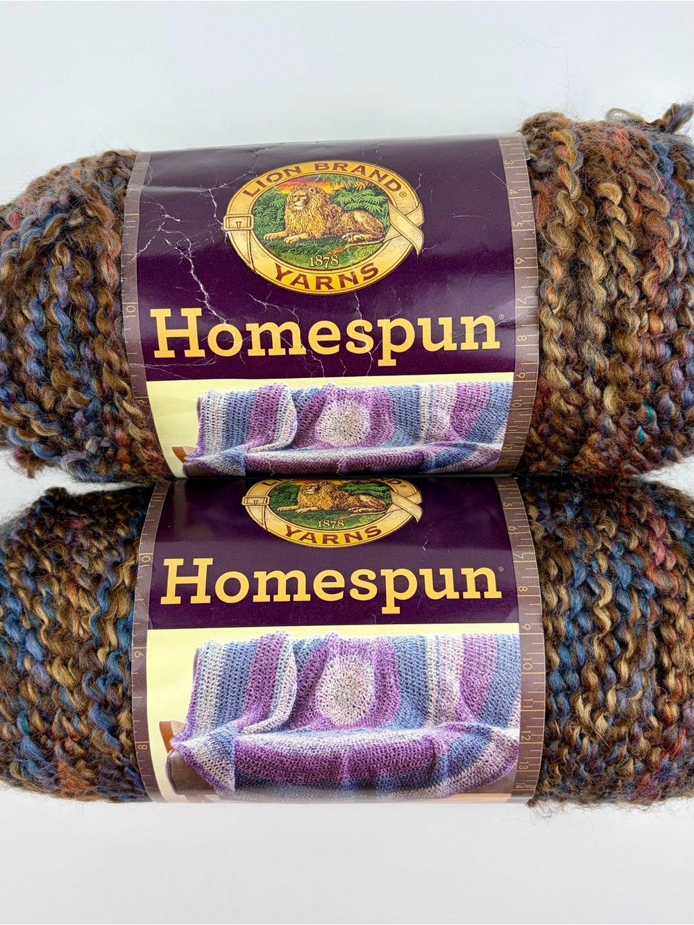 Lion Brand Homespun Nouveau Yarn Lot of 2 Skeins Bulky 5 Weight Acrylic